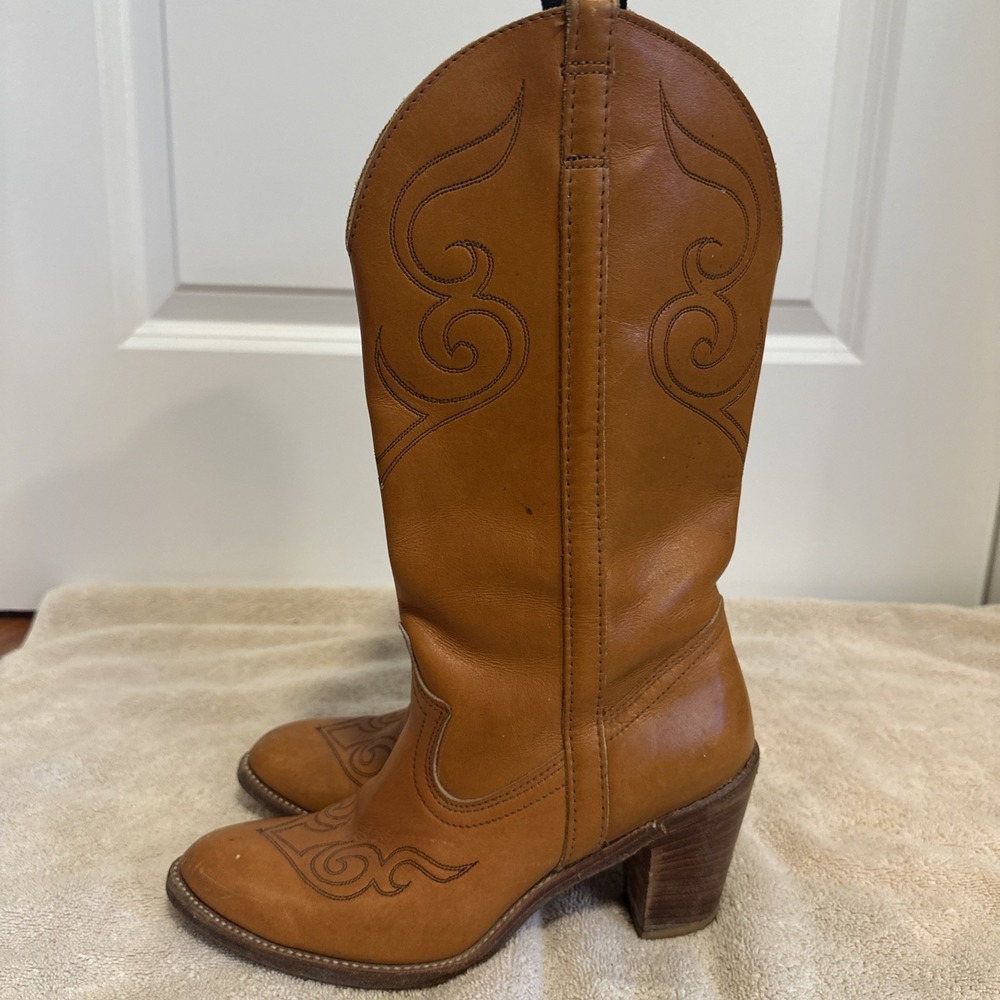 Vintage Western Dingo Boots Leather Heeled Rodeo Embroidered Cowboy Women's SZ 7 - Picture 6 of 16